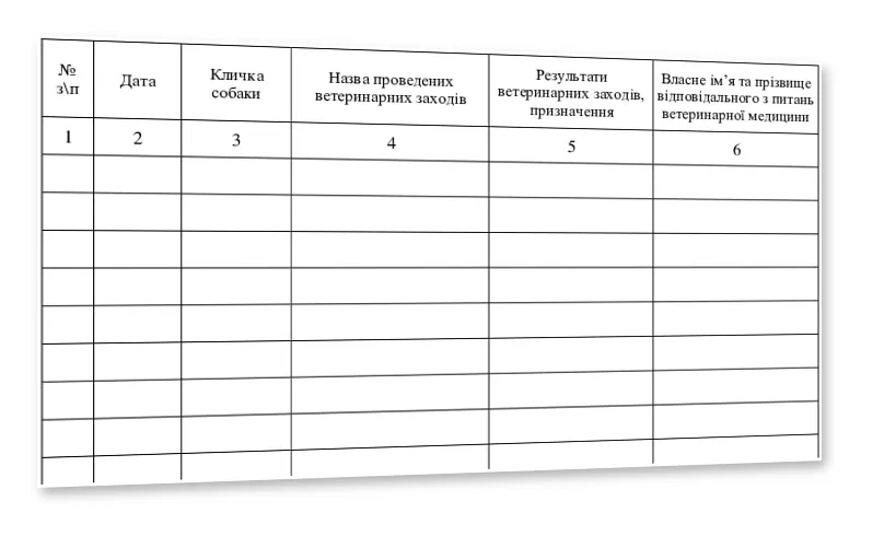 Журнал обліку ветеринарних заходів, Наказ 480, Додаток 9, прошнурована, пронумерована